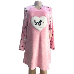 Women Fashion Soft Plush Pajama Nightgown Sleepwear - Pink